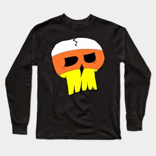 Candy Corn Color Skull Long Sleeve T-Shirt